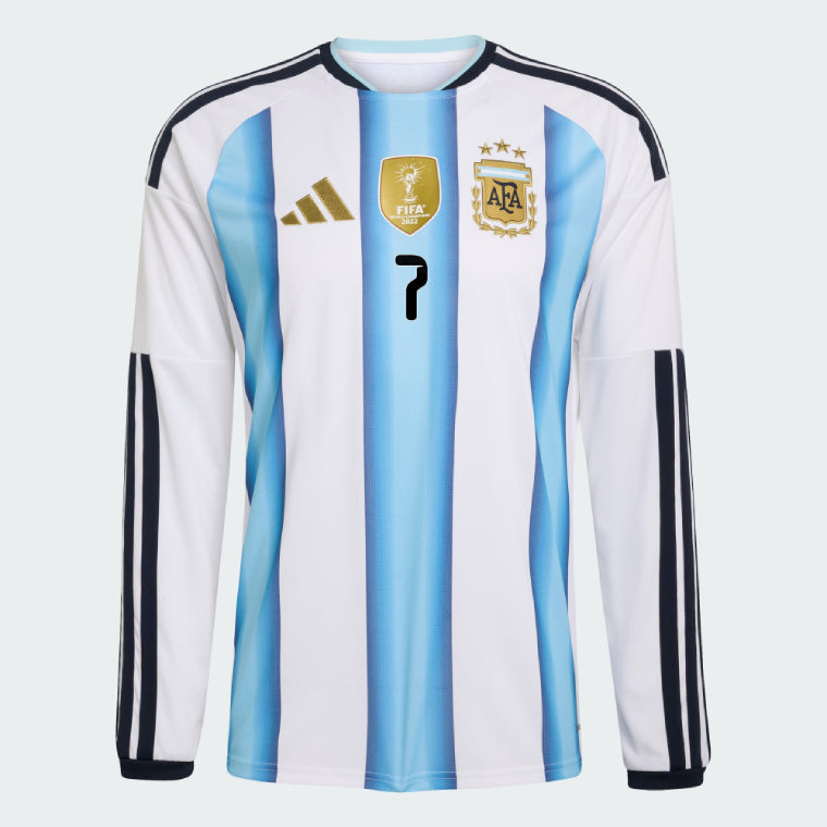 Argentina 2026 Home De Paul #7 Long Sleeve - WORLD CUP 2026