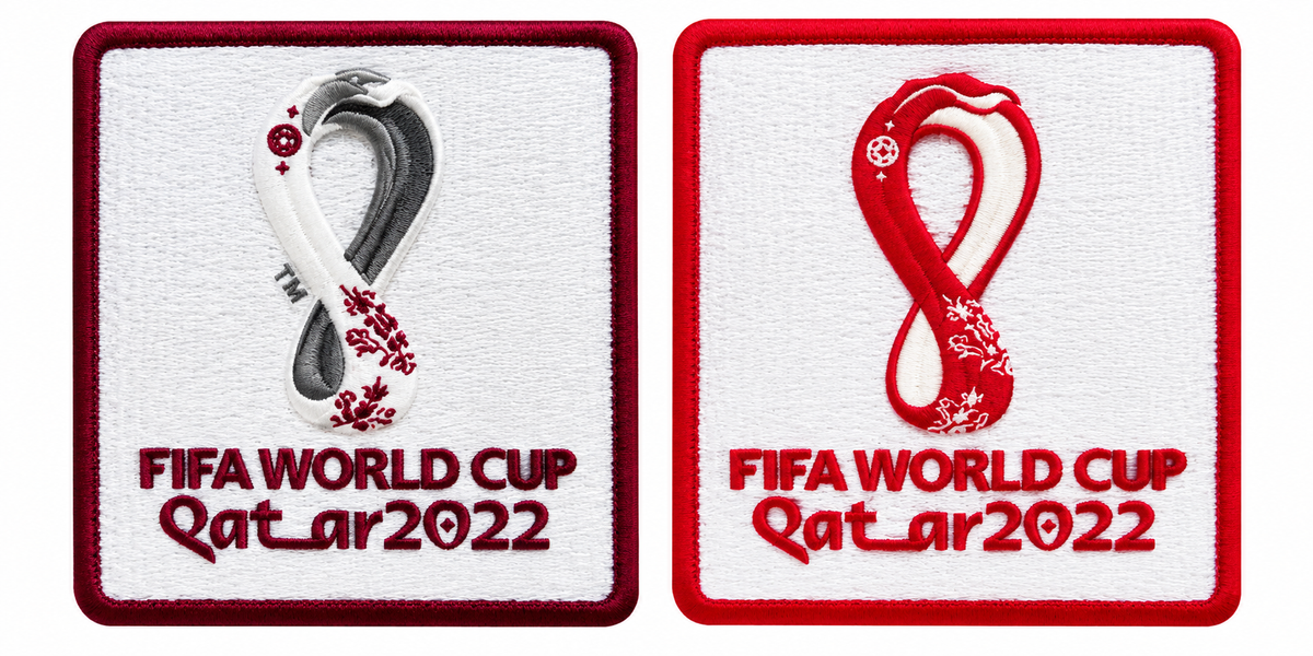 FIFA World Cup 2022 dark RED/ light RED Patches (2 pcs Β· Right + Left Sleeve)