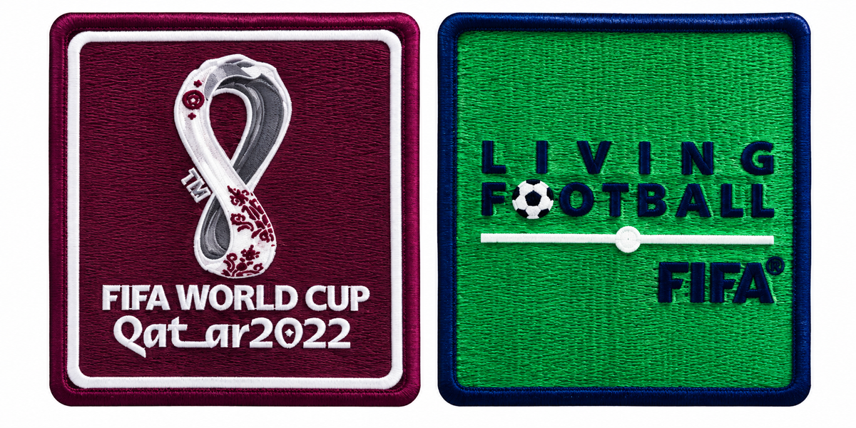 FIFA World Cup 2022 dark RED/GREEN Patches (2 pcs Β· Right + Left Sleeve)