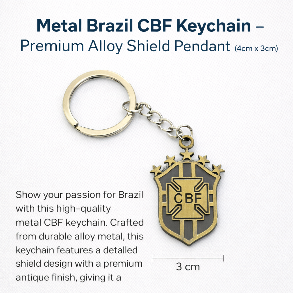 Metal Brazil CBF Keychain – 4cm x 3cm