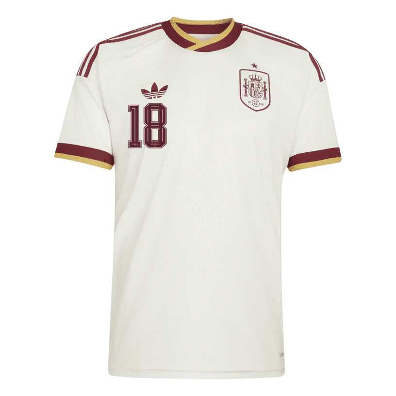 Spain 2026 Away Jersey Soccer Player Zubimendi #18 - World Cup 2026