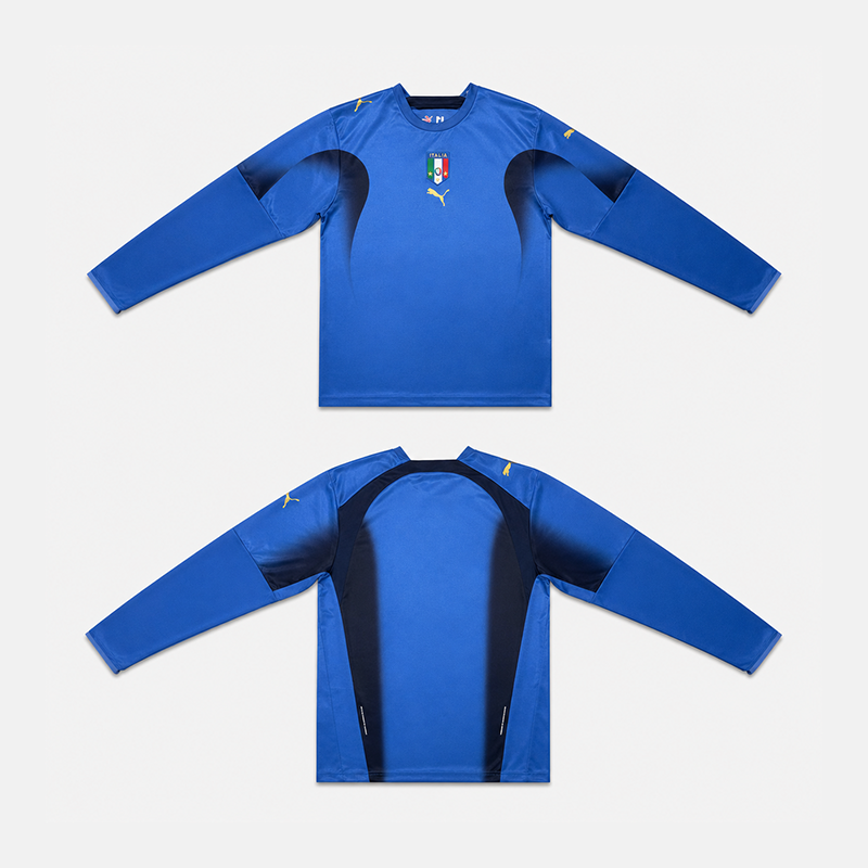 Italy Home Retro Long Sleeve Jersey 2006
