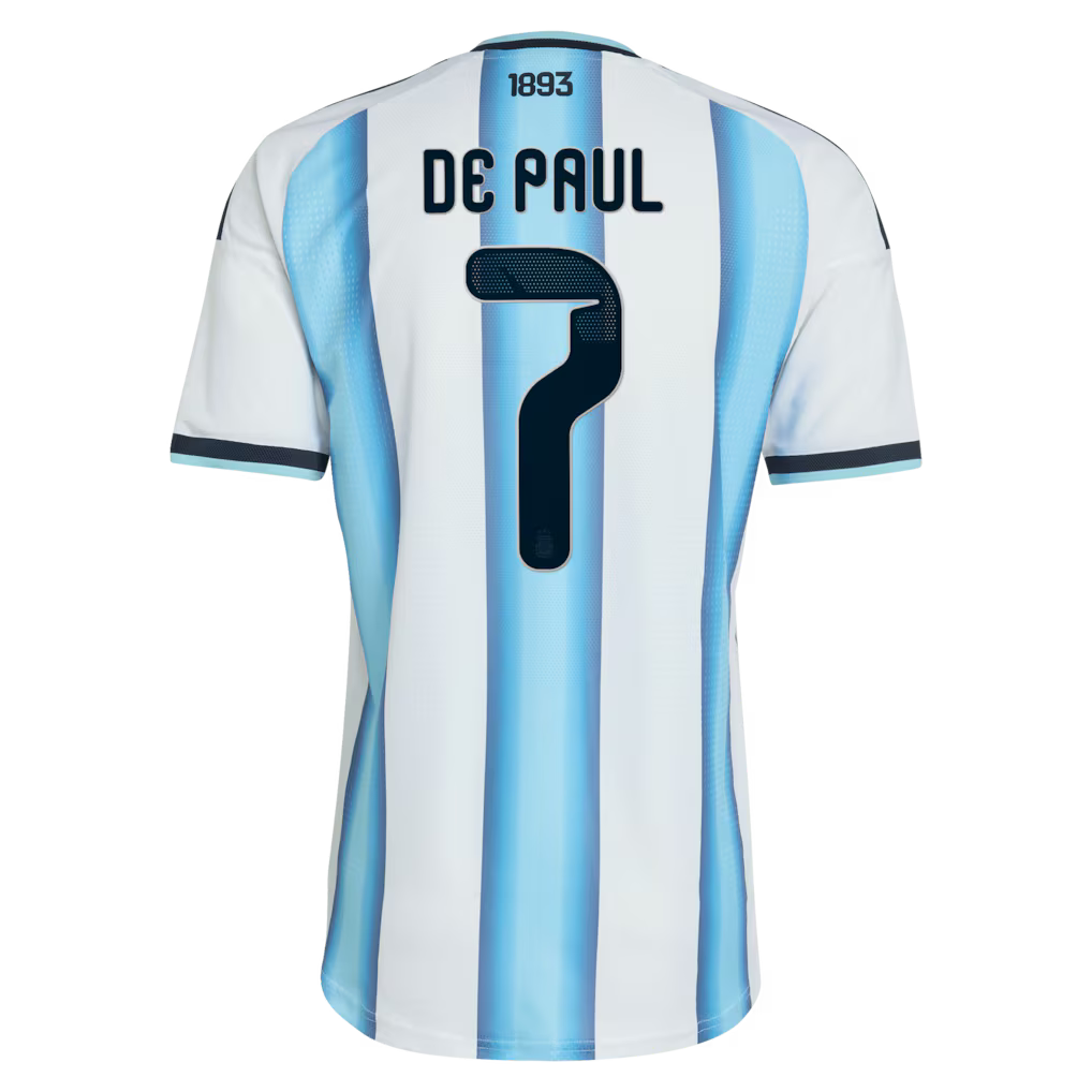 Argentina 2026 I Home Jersey Soccer Player De Paul #7 - World Cup 2026