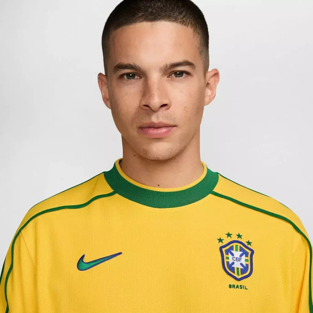 Brazil Home 1998 Jersey Soccer [ RONALDO #9 ] - Retro Version