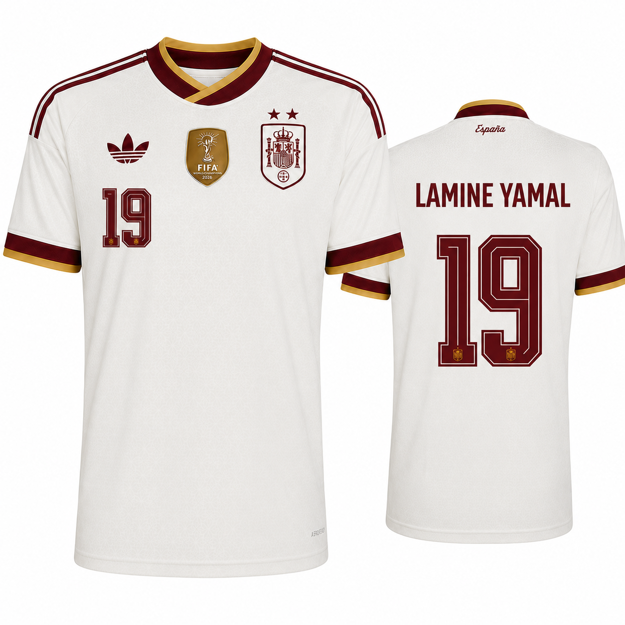 Spain 2026 Away Jersey Soccer Player LAMINE YAMAL #19 - World Cup 2026