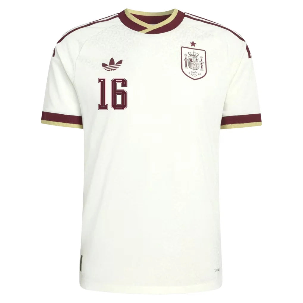 Spain 2026 Away Jersey Soccer Player Rodrigo #16 - World Cup 2026