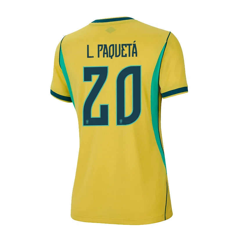 Brazil 2026 Home Jersey SoccerL. Paquetá #20  Women - World Cup 2026