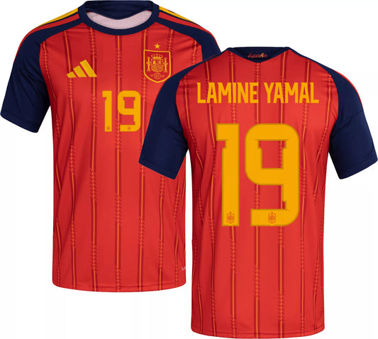 Spain 2026 Home Jersey Soccer Player #19 Lamine Yamal - World Cup 2026