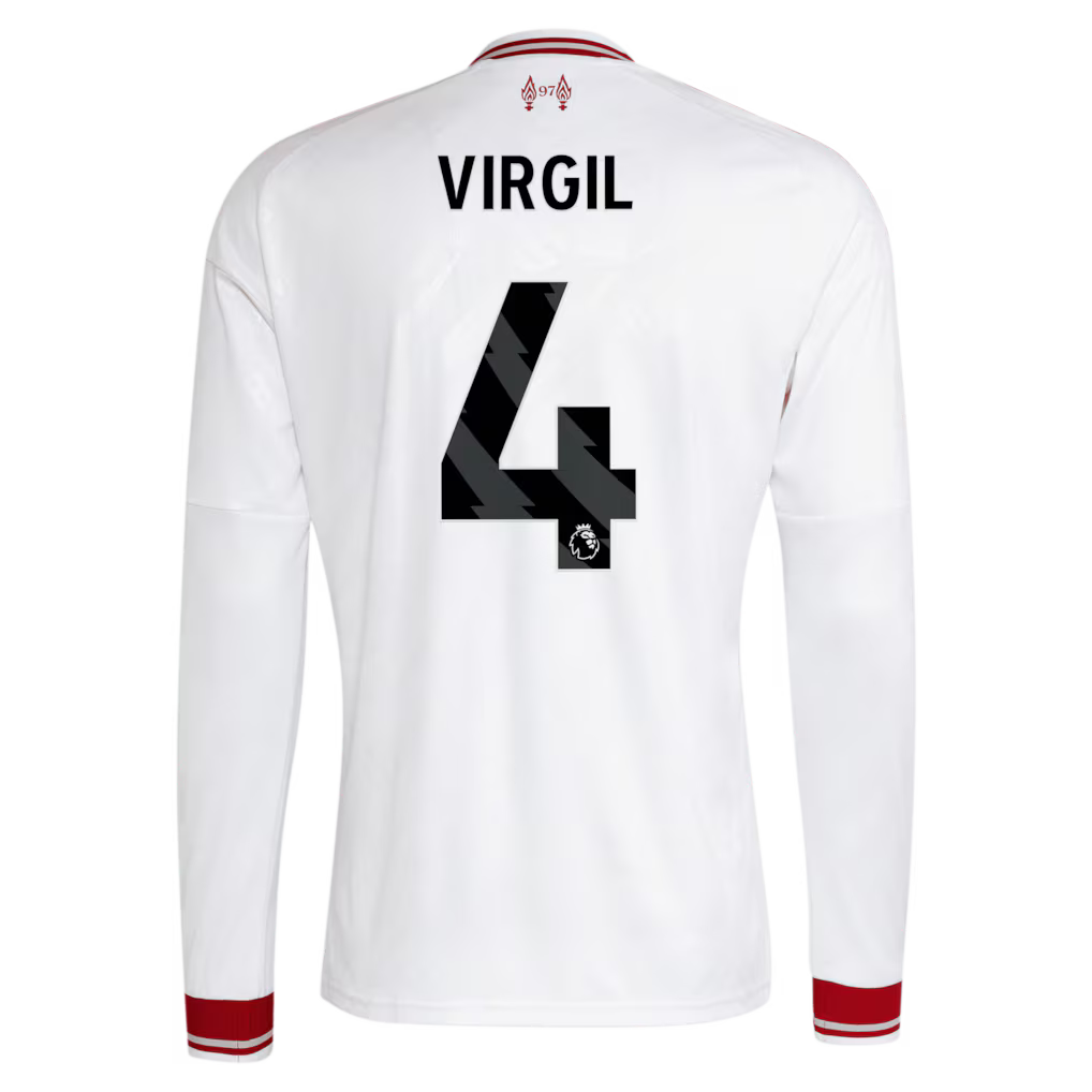 Liverpool Away VIRGIL 4 Long Sleeve Jersey 26-27
