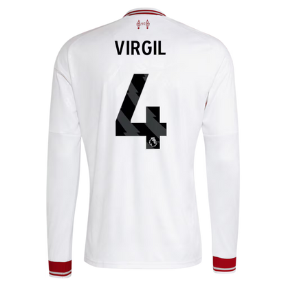 Liverpool Away VIRGIL 4 Long Sleeve Jersey 26-27