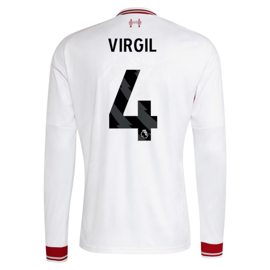 Liverpool Away VIRGIL 4 Long Sleeve Jersey 26-27
