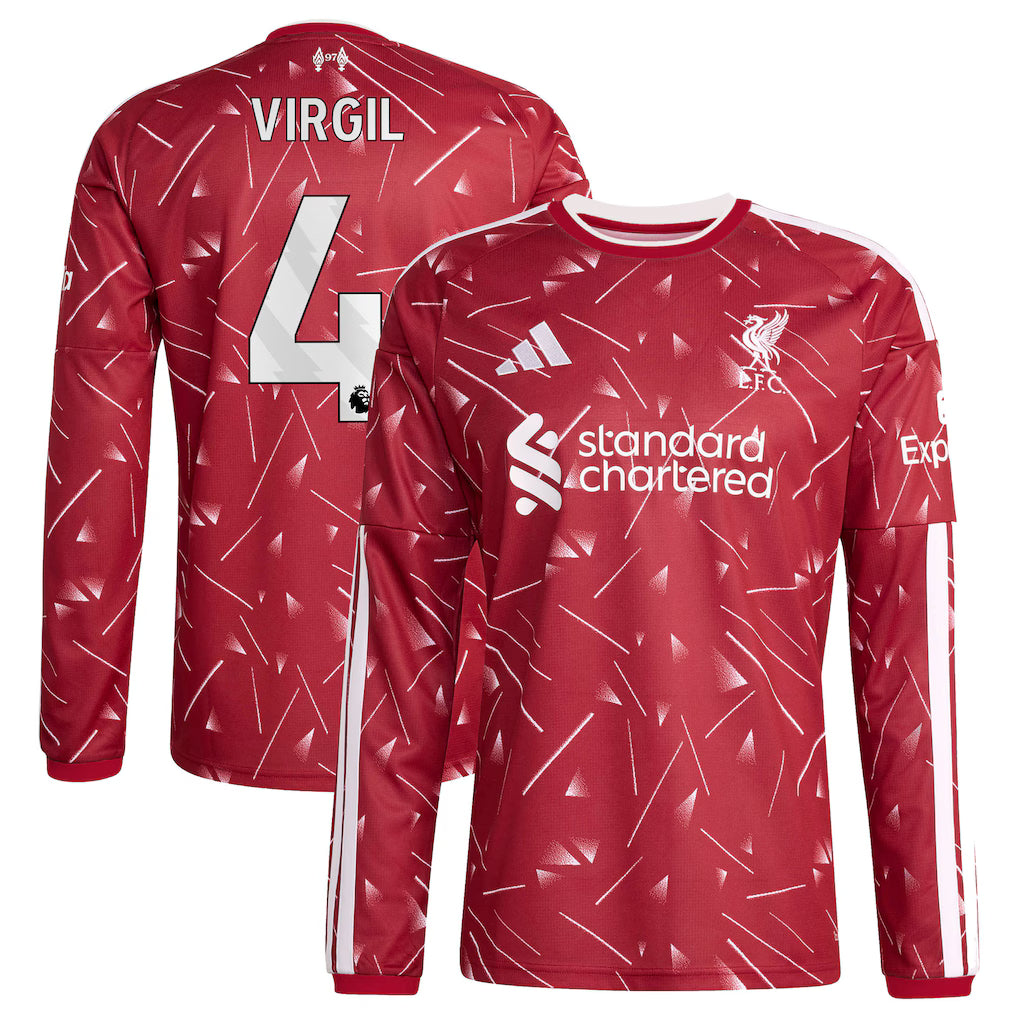 Liverpool Home VIRGIL 4 Long Sleeve Jersey 26-27