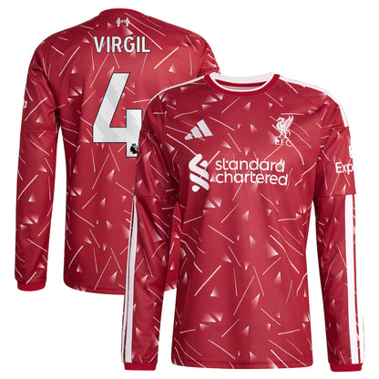 Liverpool Home VIRGIL 4 Long Sleeve Jersey 26-27
