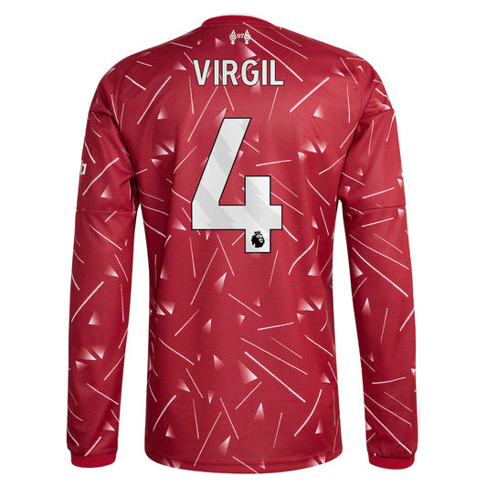 Liverpool Home VIRGIL 4 Long Sleeve Jersey 26-27
