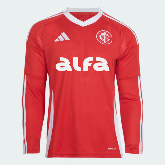 Internacional 2025/26 I Home Long Sleeve Jersey Soccer With Sponsor - Fan Version