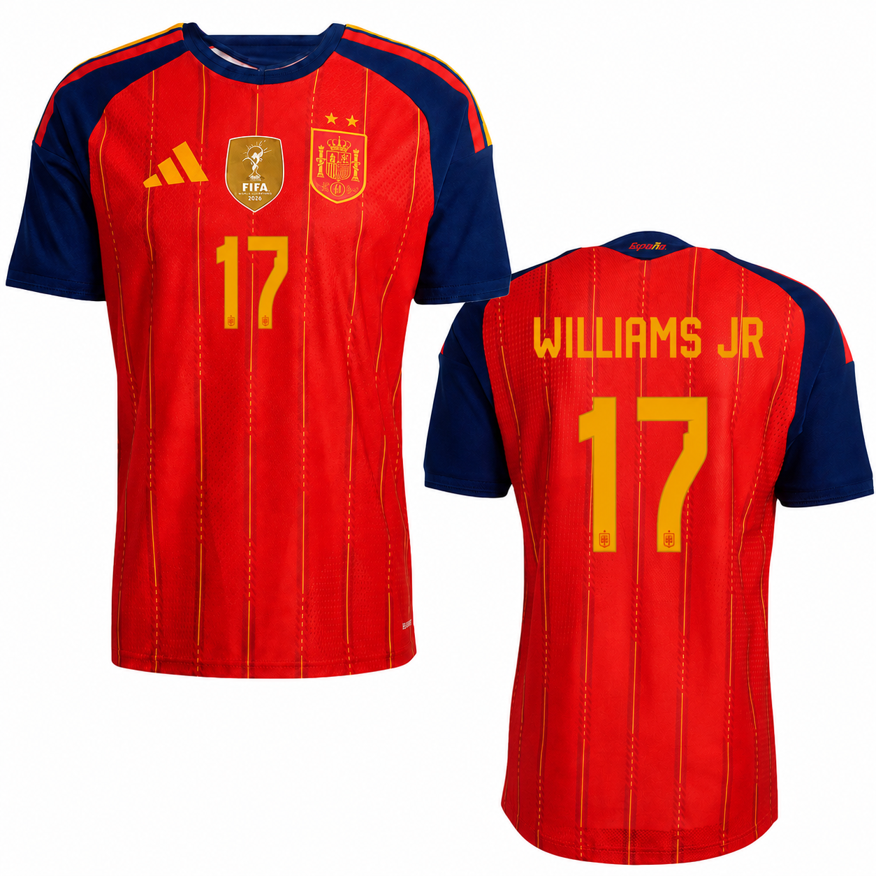 Spain 2026 Home Jersey Soccer Player WILLIAMS JR #17 - World Cup 2026