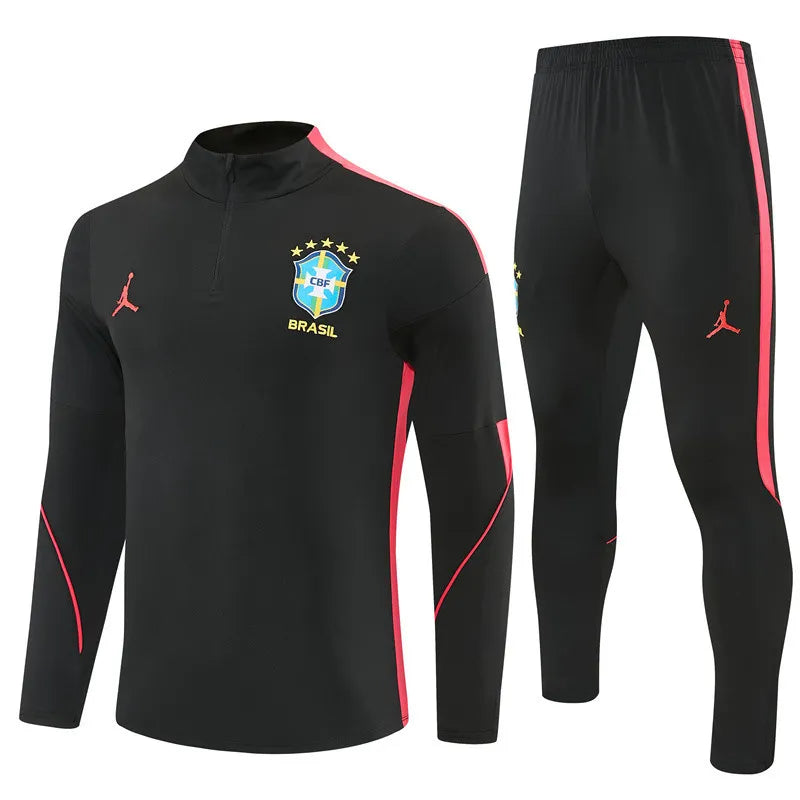 Brazil x Jordan Training Suit Black - Red 2026 - FIFA World Cup