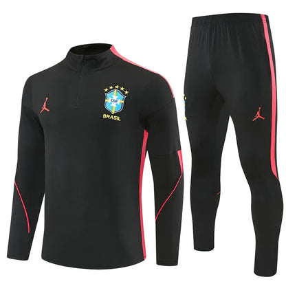 Brazil x Jordan Training Suit Black - Red 2026 - FIFA World Cup