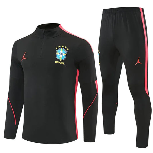 Brazil x Jordan Training Suit Black - Red 2026 - FIFA World Cup