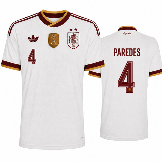 Spain 2026 Away Jersey Soccer Player PAREDES #4 - World Cup 2026