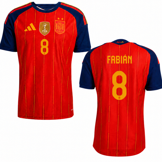 Spain 2026 Home Jersey Soccer Player FABIÁN #8 - World Cup 2026