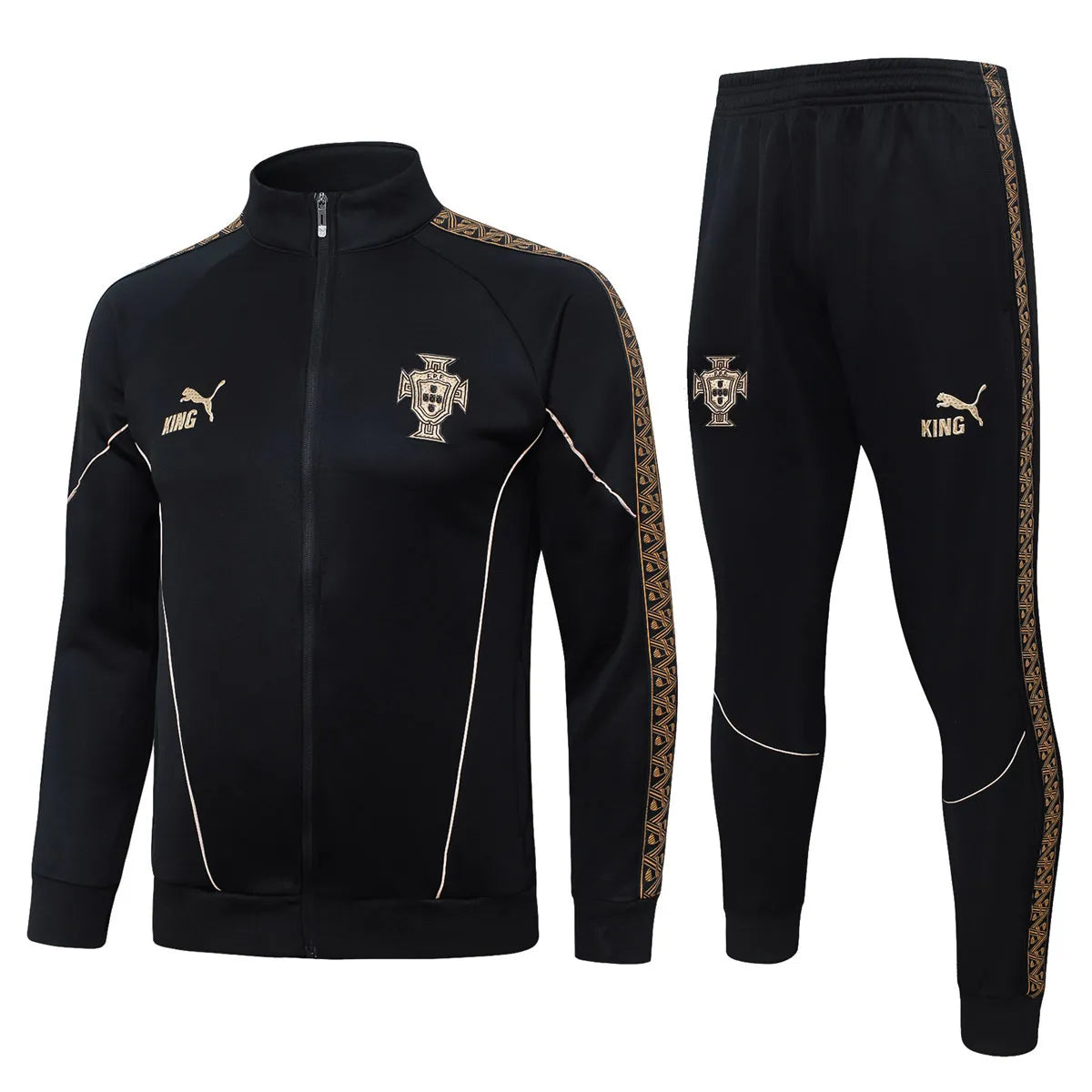 Portugal Tracksuit Full Ziper Black 2026