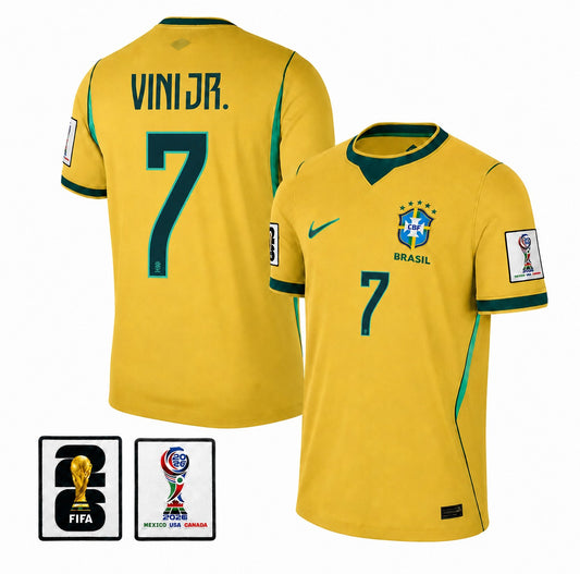 Brazil 2026 I Home Jersey Soccer #7 VINI JR. - Patch Fifa World Cup 2026