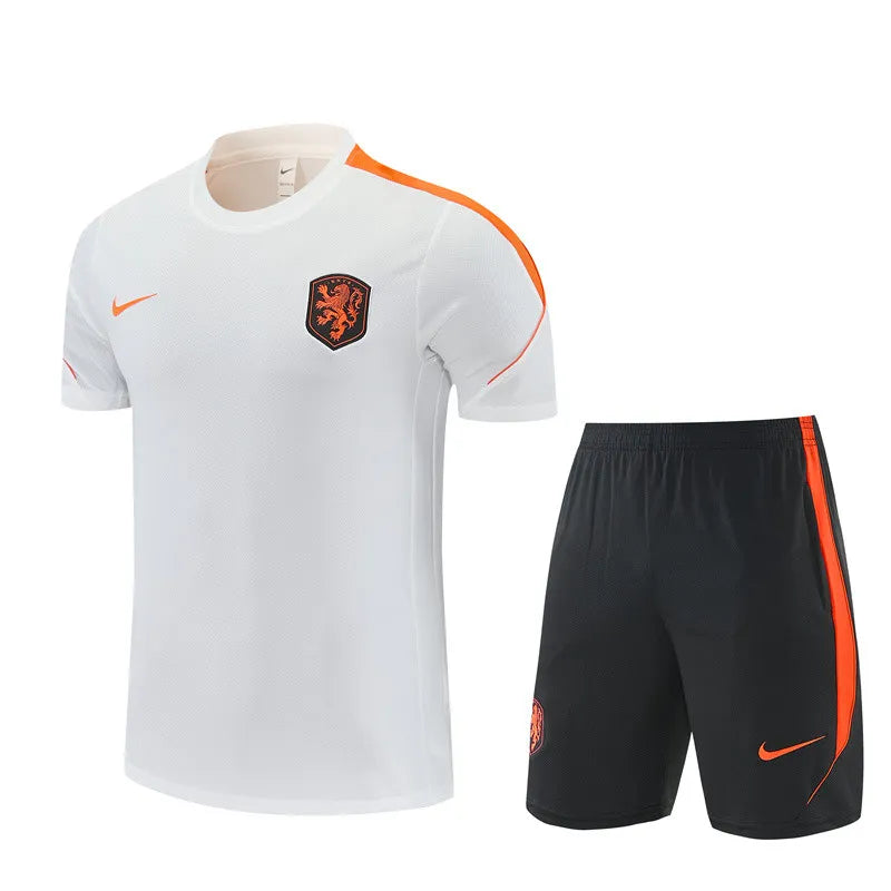 Netherlands Short Training Suit White 2026