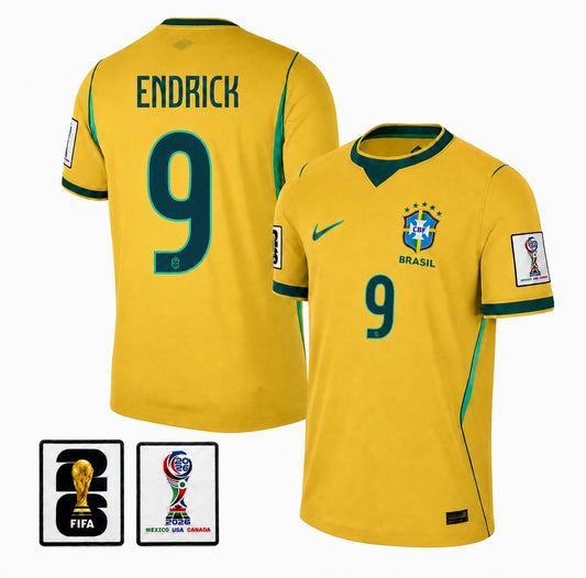 Brazil 2026 I Home Jersey Soccer #9 ENDRICK - Patch Fifa World Cup 2026
