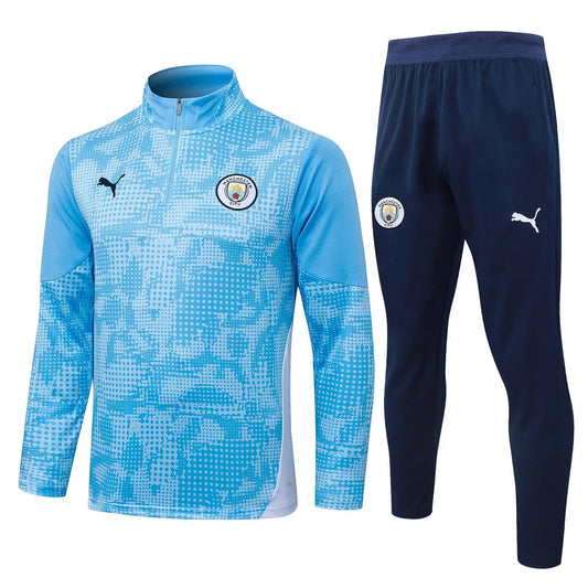 Manchester City Tracksuit Kit Light Blue Pattern 25/26