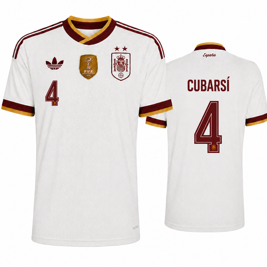 Spain 2026 Away Jersey Soccer Player CUBARSÍ #4 - World Cup 2026