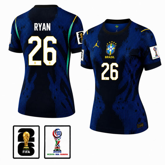 Brazil 2026 II Away Jersey Soccer Women #26 RAYAN - Patch Fifa World Cup 2026