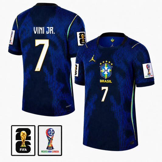Brazil 2026 II Away Jersey Soccer #7 VINI JR. - Patch Fifa World Cup 2026