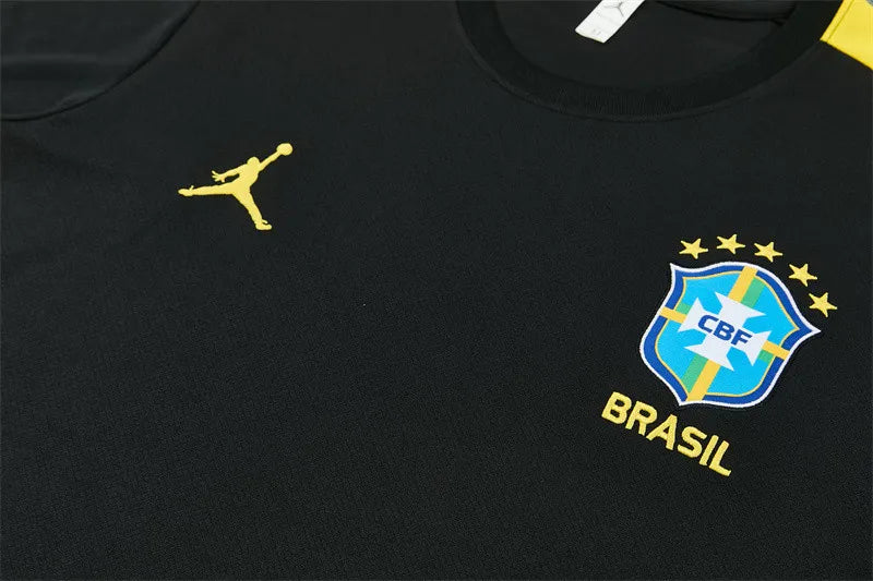 Brazil Short Training Suit Jordan Black - Yellow 2026 - FIFA World Cup