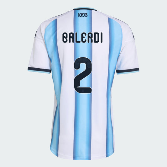 Argentina 2026 I Home Jersey Soccer Player BALERDI #2 - World Cup 2026