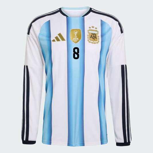 Argentina 2026 Home E. FERNÁNDEZ #8 Long Sleeve ( Player Version ) - WORLD CUP 2026