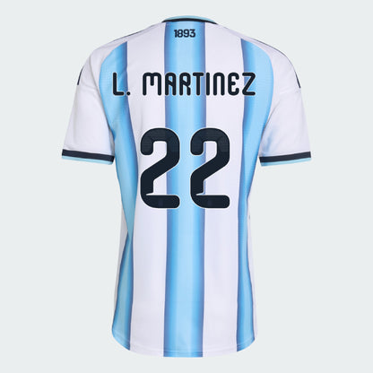 Argentina 2026 I Home Jersey Soccer Player L. MARTINEZ #22 - World Cup 2026