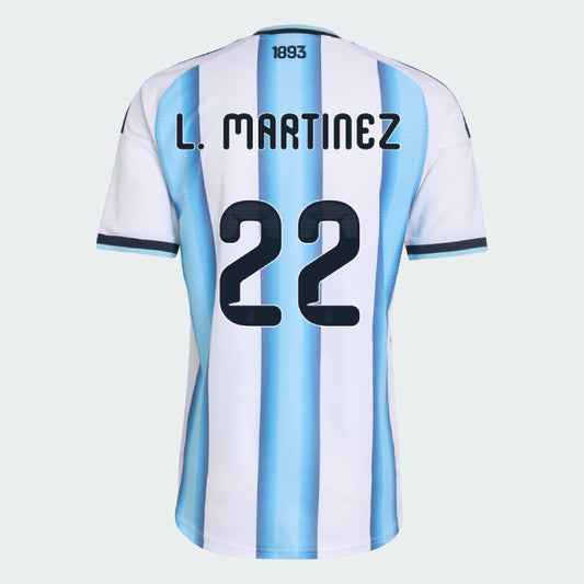 Argentina 2026 I Home Jersey Soccer Player L. MARTINEZ #22 - World Cup 2026