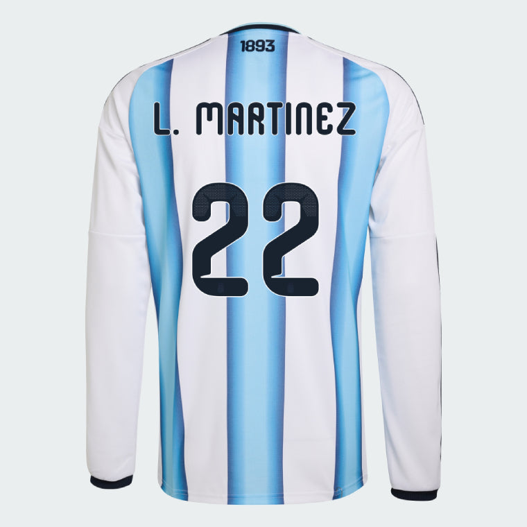 Argentina 2026 Home L. MARTINEZ #22 Long Sleeve - WORLD CUP 2026