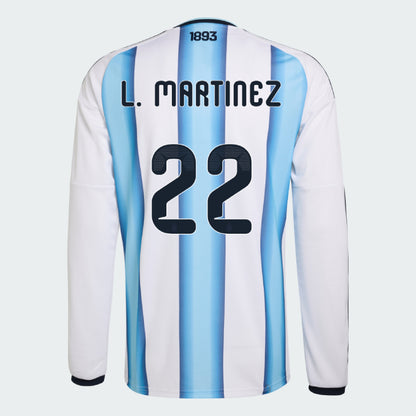 Argentina 2026 Home L. MARTINEZ #22 Long Sleeve - WORLD CUP 2026