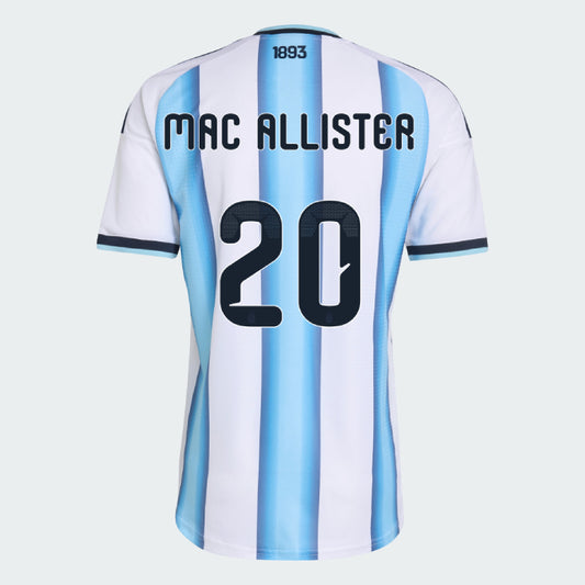 Argentina 2026 I Home Jersey Soccer Player MAC ALLISTER #20 - World Cup 2026