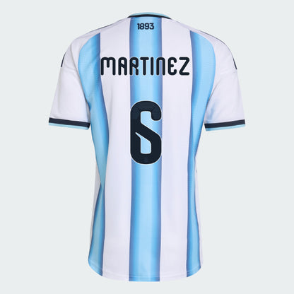 Argentina 2026 I Home Jersey Soccer Player MARTINEZ #6 - World Cup 2026