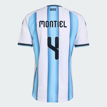 Argentina 2026 I Home Jersey Soccer Player MONTIEL  #4 - World Cup 2026