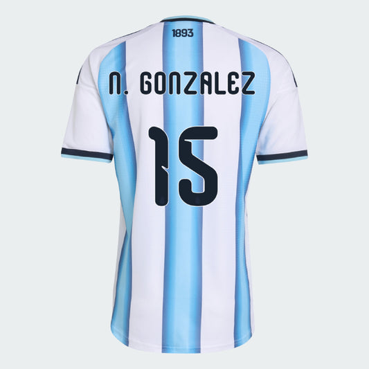 Argentina 2026 I Home Jersey Soccer Player N. GONZALEZ #15 - World Cup 2026