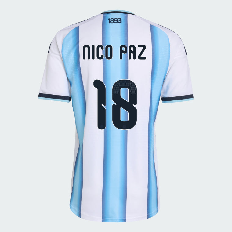 Argentina 2026 I Home Jersey Soccer Player NICO PAZ #18 - World Cup 2026