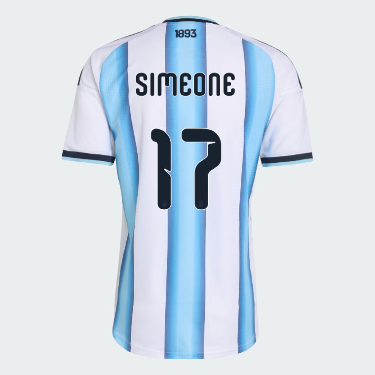 Argentina 2026 I Home Jersey Soccer Player SIMEONE #17 - World Cup 2026