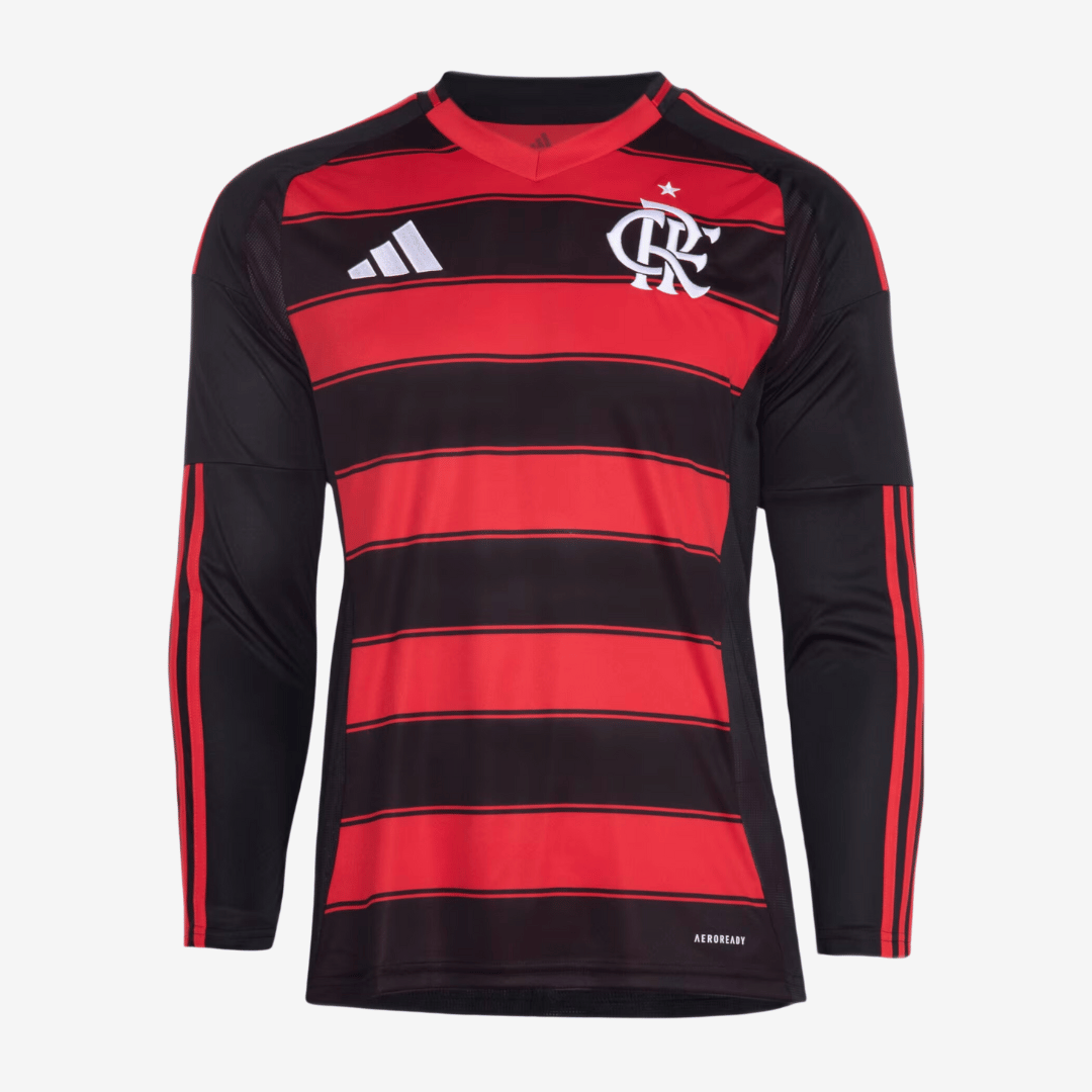 Flamengo 2025/26 I Home Long Sleeve Soccer Jersey - Fan Version