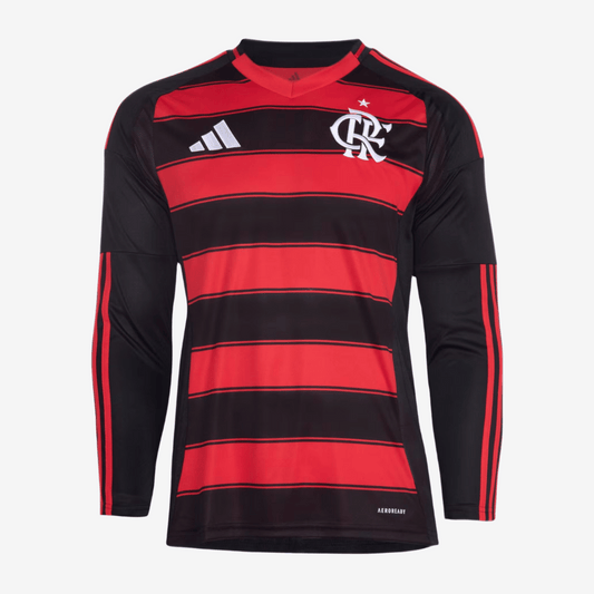 Flamengo 2025/26 I Home Long Sleeve Soccer Jersey - Fan Version