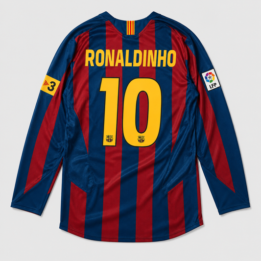 Ronaldinho FC Barcelona 2005/06 Reissue Long Sleeve Jersey