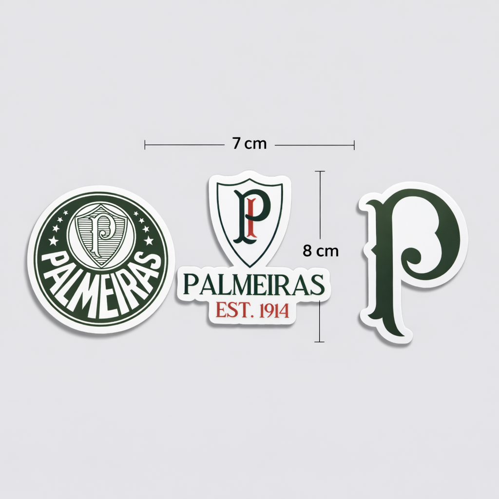 Palmeiras Sticker – Pack 3 Stickers Vinyl Decal for Car Window